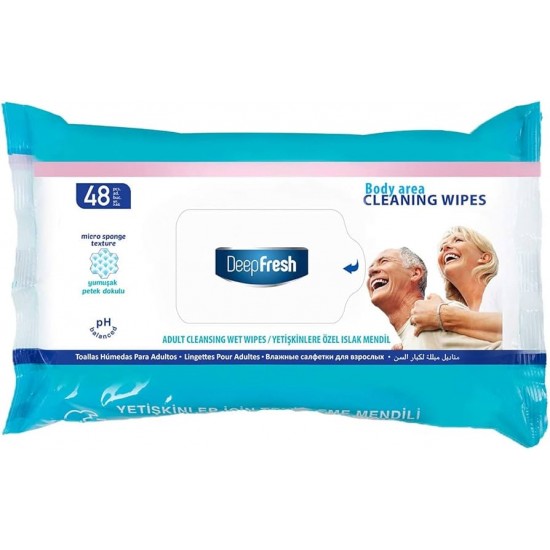 Μαντηλάκια Καθαρισμού Υγρά Deep Fresh Adult Wet Wipes 48 τμχ