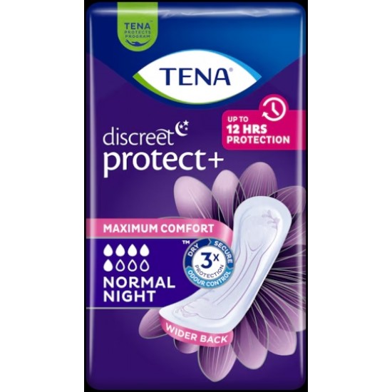 Σερβιέτες Ακράτειας Tena Discreet Protect+ Maxi Night 12 τμχ